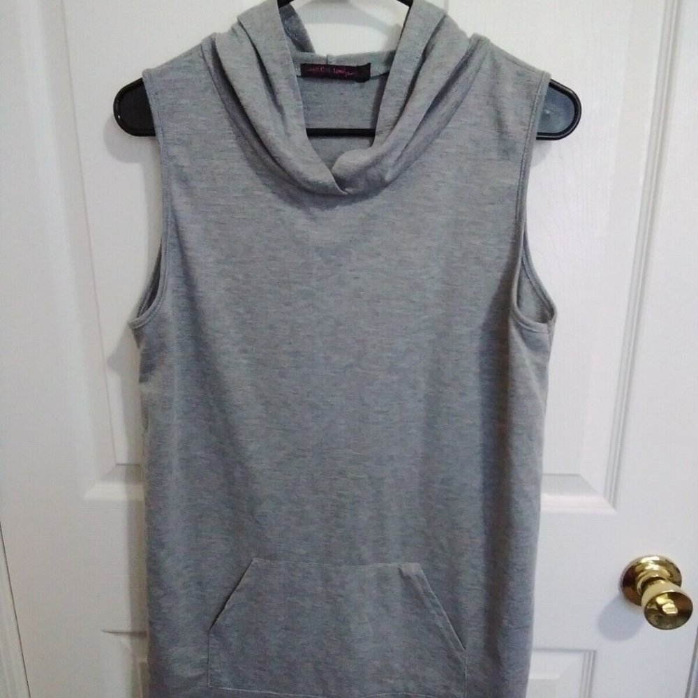 Women's Laugh Out Loud Always Grey Casual Sleeveless Hoodie Dress